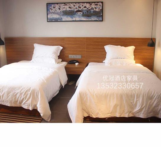 床靠简约胶板床双人精品酒店床酒店宾馆床架客房床